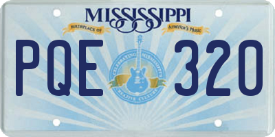 MS license plate PQE320