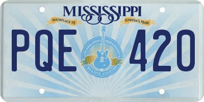 MS license plate PQE420