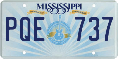 MS license plate PQE737