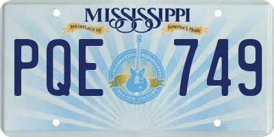 MS license plate PQE749