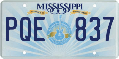 MS license plate PQE837