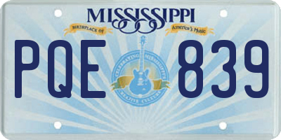 MS license plate PQE839