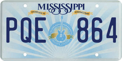 MS license plate PQE864