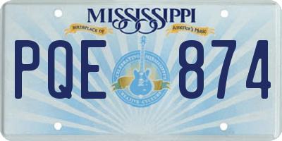 MS license plate PQE874