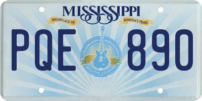 MS license plate PQE890