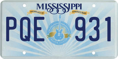 MS license plate PQE931