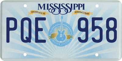 MS license plate PQE958