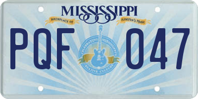 MS license plate PQF047
