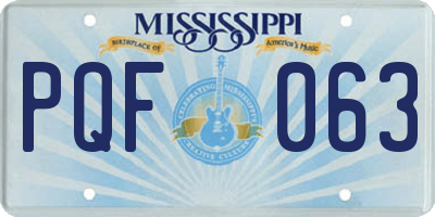 MS license plate PQF063