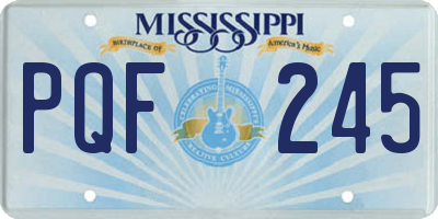 MS license plate PQF245
