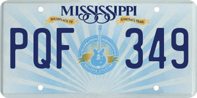 MS license plate PQF349
