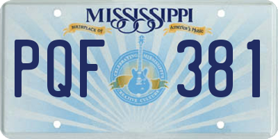 MS license plate PQF381