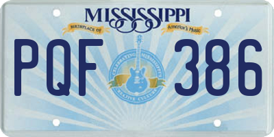 MS license plate PQF386
