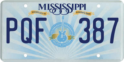 MS license plate PQF387