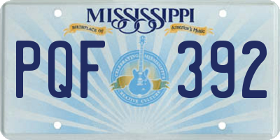 MS license plate PQF392