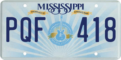 MS license plate PQF418