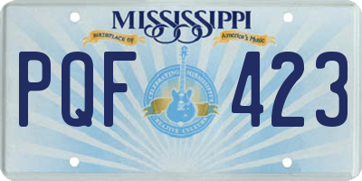 MS license plate PQF423