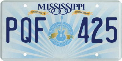 MS license plate PQF425