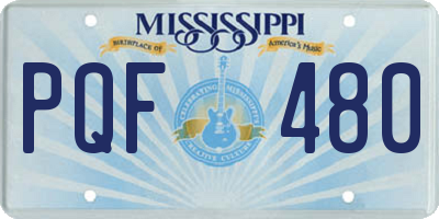 MS license plate PQF480