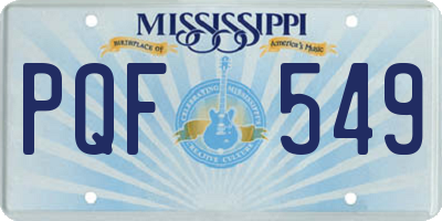 MS license plate PQF549