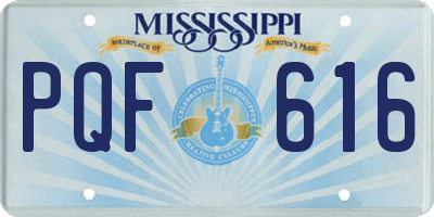 MS license plate PQF616