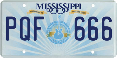 MS license plate PQF666