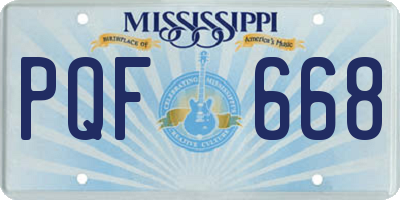 MS license plate PQF668