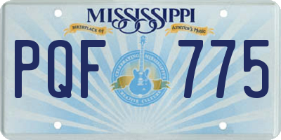 MS license plate PQF775