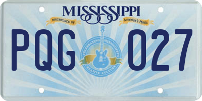 MS license plate PQG027