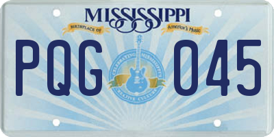 MS license plate PQG045