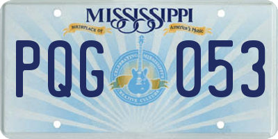 MS license plate PQG053