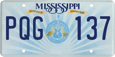 MS license plate PQG137
