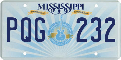 MS license plate PQG232
