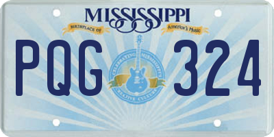 MS license plate PQG324