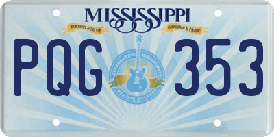 MS license plate PQG353