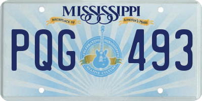 MS license plate PQG493