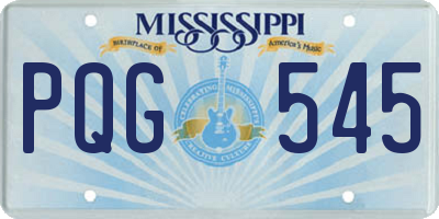 MS license plate PQG545
