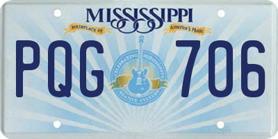 MS license plate PQG706