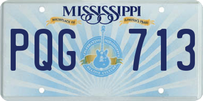MS license plate PQG713