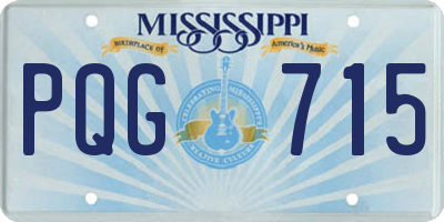 MS license plate PQG715
