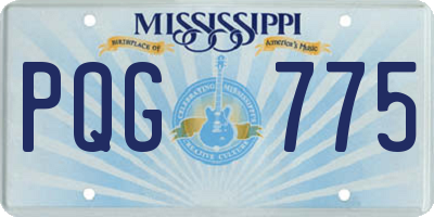 MS license plate PQG775
