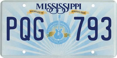 MS license plate PQG793