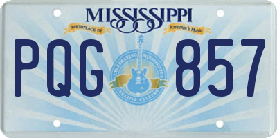 MS license plate PQG857