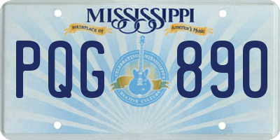 MS license plate PQG890