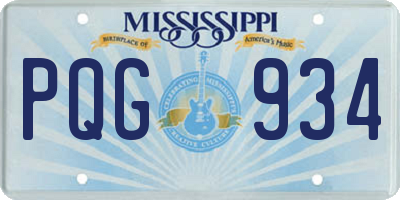 MS license plate PQG934
