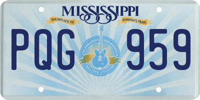 MS license plate PQG959