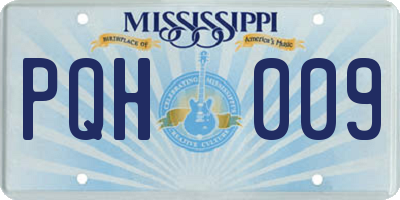 MS license plate PQH009