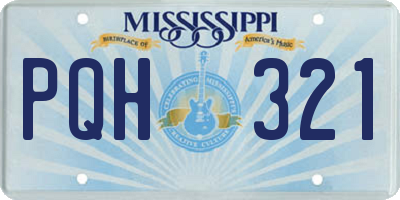 MS license plate PQH321