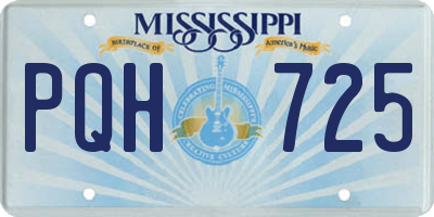 MS license plate PQH725