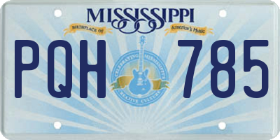 MS license plate PQH785